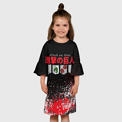Платье клеш для девочки ATTACK ON TITAN LOGO, цвет: 3D-принт — фото 2
