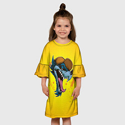 Платье клеш для девочки Волчара, цвет: 3D-принт — фото 2