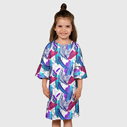 Платье клеш для девочки Абстракция пятна краски, цвет: 3D-принт — фото 2