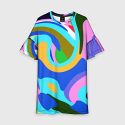 Платье клеш для девочки Абстракция, цвет: 3D-принт