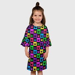 Платье клеш для девочки Король, цвет: 3D-принт — фото 2