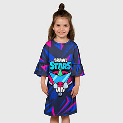 Платье клеш для девочки Плохиш Базз Buzz Brawl Stars, цвет: 3D-принт — фото 2
