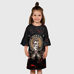 Платье клеш для девочки Элвис Пресли Rock n roll, цвет: 3D-принт — фото 2