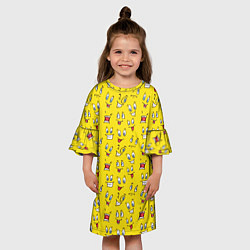 Платье клеш для девочки Забавные Лица, цвет: 3D-принт — фото 2