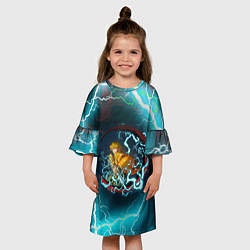 Платье клеш для девочки ZENITSU ЗЕНИТСУ ЛОГО спина, цвет: 3D-принт — фото 2
