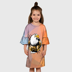Платье клеш для девочки Орел 3D, цвет: 3D-принт — фото 2