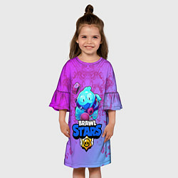 Платье клеш для девочки BRAWL STARS SQUEAK: СКВИК, цвет: 3D-принт — фото 2