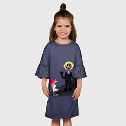 Платье клеш для девочки Бойфренд и Монстр, цвет: 3D-принт — фото 2