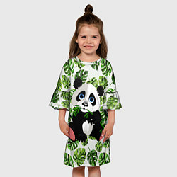 Платье клеш для девочки Милая Панда Летняя, цвет: 3D-принт — фото 2