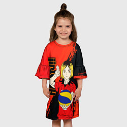 Платье клеш для девочки Кенма Козуме, Haikyuu, цвет: 3D-принт — фото 2