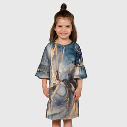 Платье клеш для девочки Fluid art ink mix, цвет: 3D-принт — фото 2