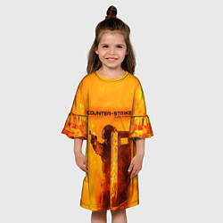 Платье клеш для девочки CS GO FIRE КС ГО Z, цвет: 3D-принт — фото 2