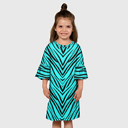 Платье клеш для девочки Абстратный полосатый узор, цвет: 3D-принт — фото 2