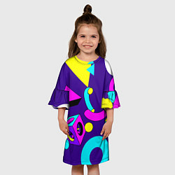 Платье клеш для девочки Геометрические фигуры, цвет: 3D-принт — фото 2