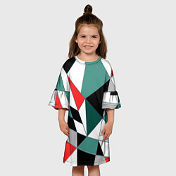 Платье клеш для девочки Абстрактный геометрический, цвет: 3D-принт — фото 2