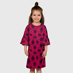 Платье клеш для девочки Красные маки, цвет: 3D-принт — фото 2