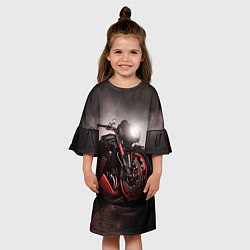 Платье клеш для девочки СУПЕРБАЙК, цвет: 3D-принт — фото 2