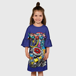 Платье клеш для девочки Gas Garage, цвет: 3D-принт — фото 2