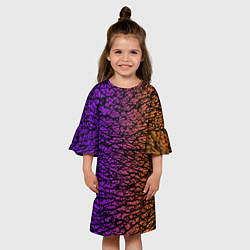 Платье клеш для девочки Градиентный разлом 3D 3Д, цвет: 3D-принт — фото 2