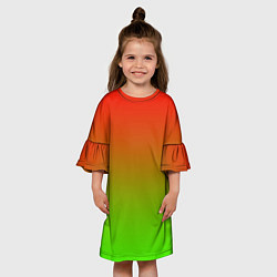 Платье клеш для девочки Градиент Яблоко, цвет: 3D-принт — фото 2