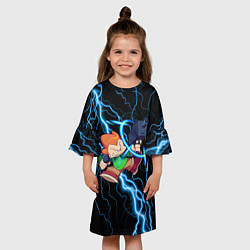 Платье клеш для девочки Пико Pico Молния, цвет: 3D-принт — фото 2