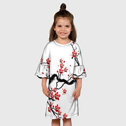 Платье клеш для девочки САКУРА ЦВЕТЁТ И БЛАГАУХАЕТ, цвет: 3D-принт — фото 2