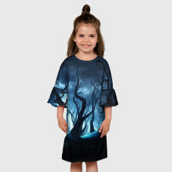 Платье клеш для девочки ДРЕМУЧИЙ ЛЕС, цвет: 3D-принт — фото 2