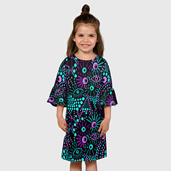 Платье клеш для девочки Яркий абстрактный узор, цвет: 3D-принт — фото 2