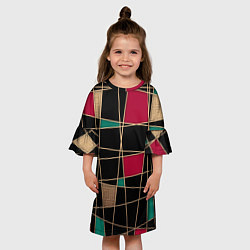 Платье клеш для девочки Модный абстрактный узор, цвет: 3D-принт — фото 2
