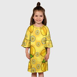 Платье клеш для девочки Лимончик, цвет: 3D-принт — фото 2