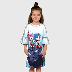 Платье клеш для девочки SONIC AMY ROSE Z, цвет: 3D-принт — фото 2