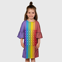 Платье клеш для девочки ПОП ИТ ПОЛОСЫ, цвет: 3D-принт — фото 2