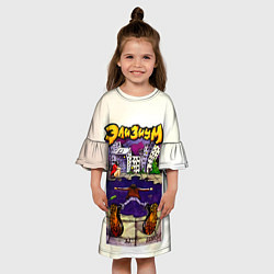 Платье клеш для девочки Элизиум Домой!, цвет: 3D-принт — фото 2