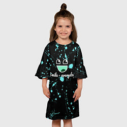 Платье клеш для девочки Smile Evereday - Улыбайся !, цвет: 3D-принт — фото 2