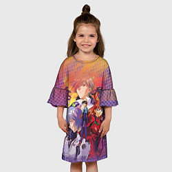Платье клеш для девочки Евангелион, цвет: 3D-принт — фото 2