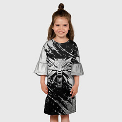 Платье клеш для девочки THE WITCHER LOGO STEEL, цвет: 3D-принт — фото 2