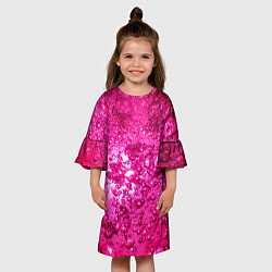 Платье клеш для девочки Розовые Пузырьки, цвет: 3D-принт — фото 2