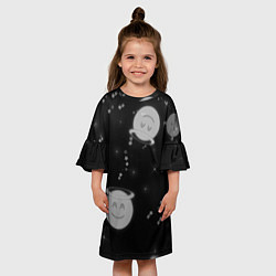 Платье клеш для девочки Смайл, цвет: 3D-принт — фото 2
