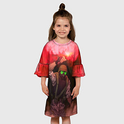 Платье клеш для девочки Half-Life Opposing Force Logo спина Z, цвет: 3D-принт — фото 2