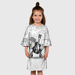 Платье клеш для девочки Гитара сэлфи, цвет: 3D-принт — фото 2