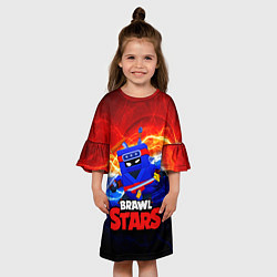 Платье клеш для девочки ЭШ НИНДЗЯ Ash Brawl Stars, цвет: 3D-принт — фото 2