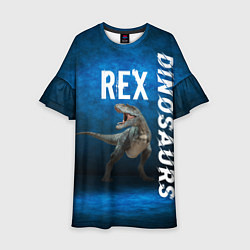 Платье клеш для девочки Dinosaurs Rex 3D, цвет: 3D-принт