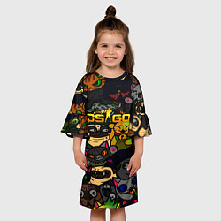 Платье клеш для девочки CS GO AWP SKIN, цвет: 3D-принт — фото 2