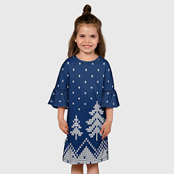 Платье клеш для девочки Зимняя ночь, цвет: 3D-принт — фото 2