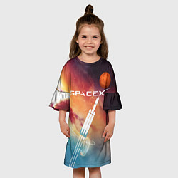Платье клеш для девочки Space X, цвет: 3D-принт — фото 2