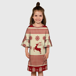 Платье клеш для девочки Олени, цвет: 3D-принт — фото 2