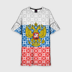 Платье клеш для девочки Россия, цвет: 3D-принт