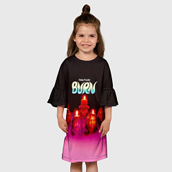 Платье клеш для девочки Deep Purple - Burn, цвет: 3D-принт — фото 2