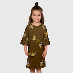 Платье клеш для девочки Тигрята, цвет: 3D-принт — фото 2