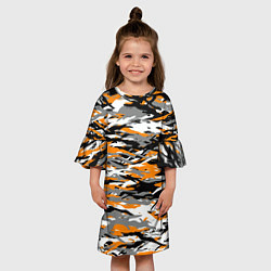 Платье клеш для девочки Тигровый камуфляж, цвет: 3D-принт — фото 2